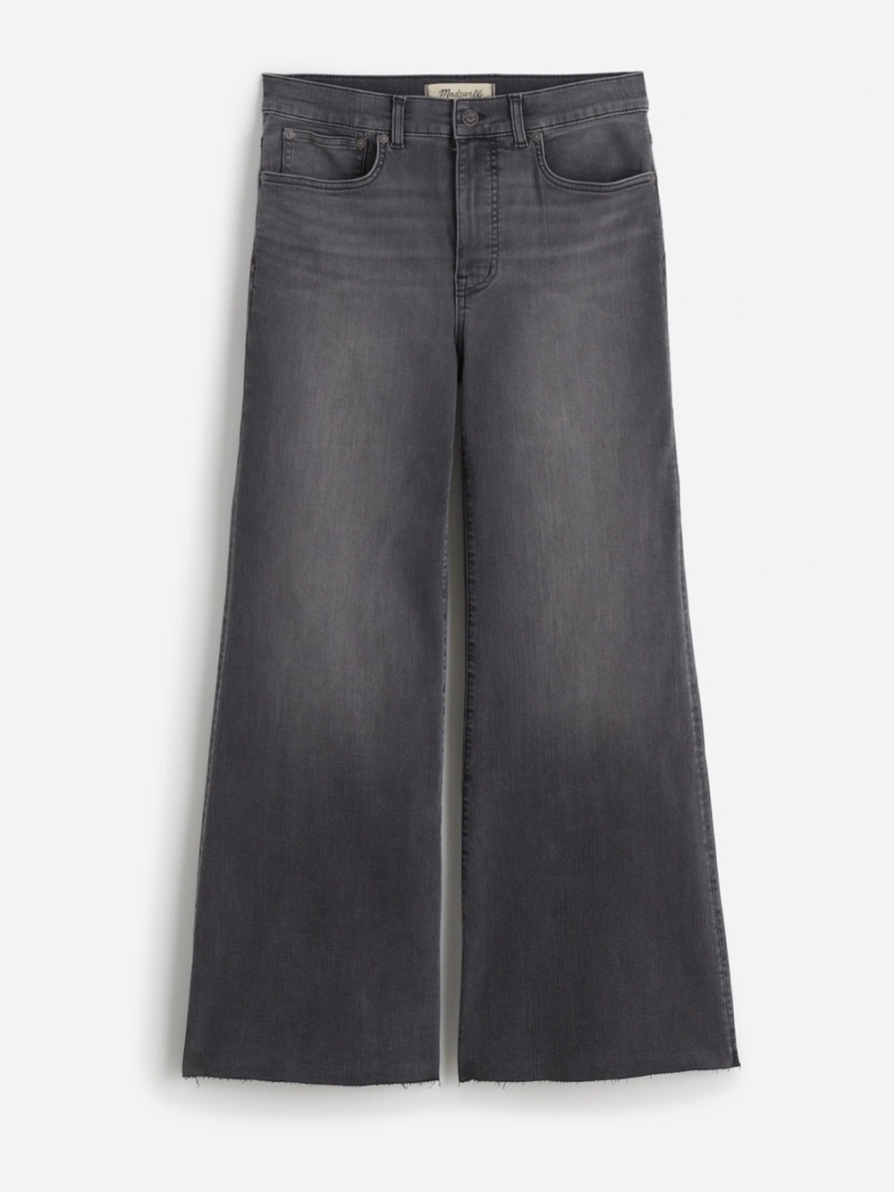 Madewell Flared Wide Leg Crop Jeans in Chasm Super Stretch